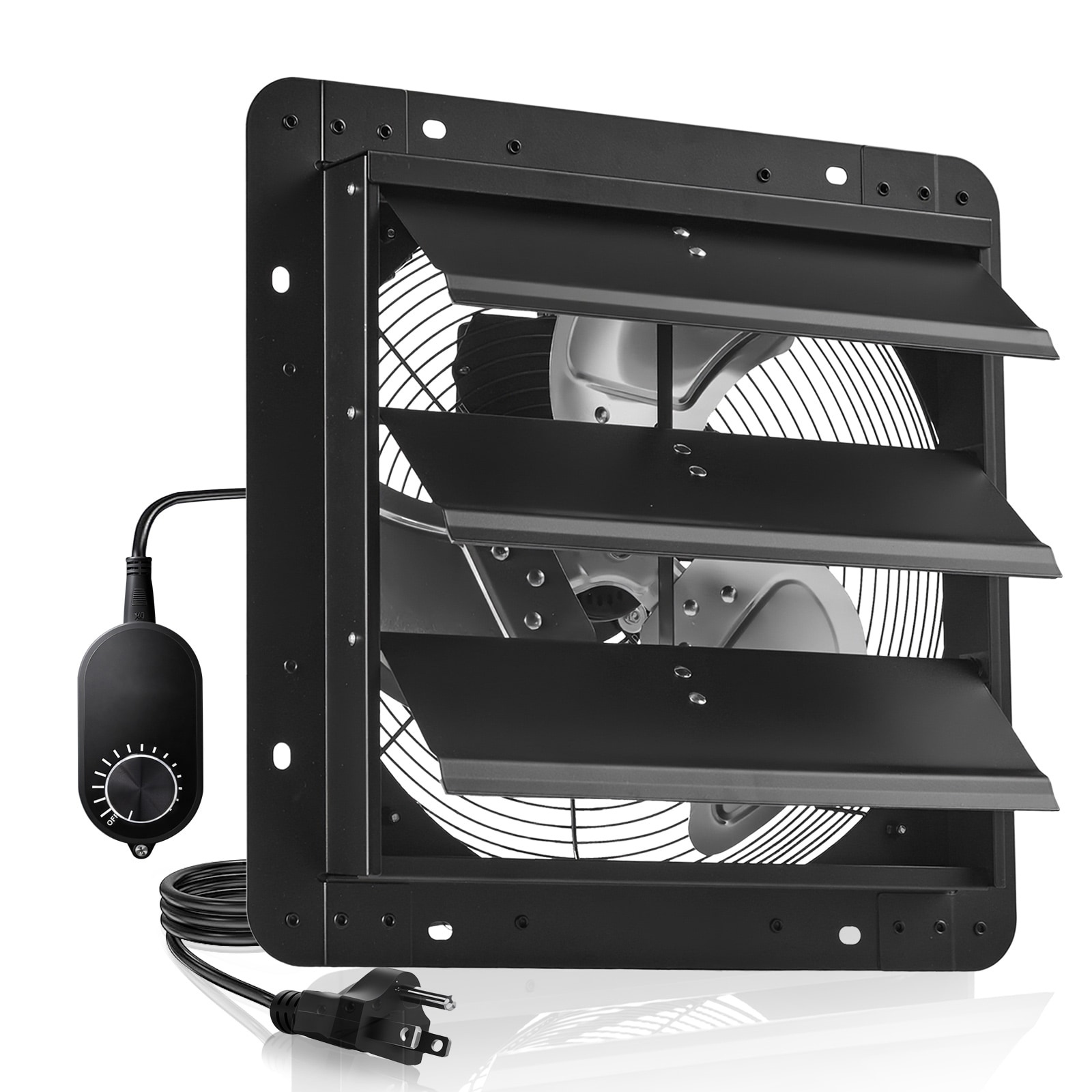 Shutter Exhaust Fan Wall Mounted Attic Vent With Speed Controller_voghion.com